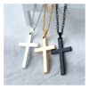 Silver 18 K Gold Plated Black Faith Cross Necklace Pendant Stainless Steel - Image 2