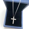 Sterling Silver Gold Plated 11*3mm Moissanite Cross Pendant Necklace for Women - Image 3