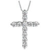 Sterling Silver Gold Plated 11*3mm Moissanite Cross Pendant Necklace for Women - Image 4