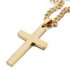 Silver 18 K Gold Plated Black Faith Cross Necklace Pendant Stainless Steel - Image 3