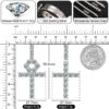Sterling Silver Moissanite Diamond Ankh Cross Pendant Tennis Chain Necklace Set - Image 5