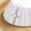 Zirconia Cross Necklace Freshwater Pearl 925 Sterling Silver Infinity - Image 3