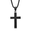 Polished Stainless Steel Men's Cross Necklace Plated with 18K Gold - Image 6