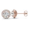 SC Beautiful Flower 18k rose gold earrings 1ct round moissanite - Image 3