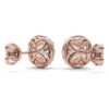 SC Beautiful Flower 18k rose gold earrings 1ct round moissanite - Image 2