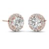 SC Beautiful Flower 18k rose gold earrings 1ct round moissanite