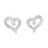 Senecure 18K Gold Hollow Heart Diamond Earrings