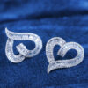 Senecure 18K Gold Hollow Heart Diamond Earrings - Image 2