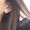 Senecure 18K Gold Hollow Heart Diamond Earrings - Image 5