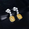 Senecure 18k gold 0.39ct yellow diamond pendant earring - Image 2