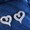 Senecure 18K Gold Hollow Heart Diamond Earrings - Image 3