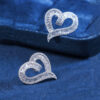 Senecure 18K Gold Hollow Heart Diamond Earrings - Image 6