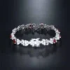 Senecure Natural Red Ruby Gemstone Diamond 5.2ct Bracelet